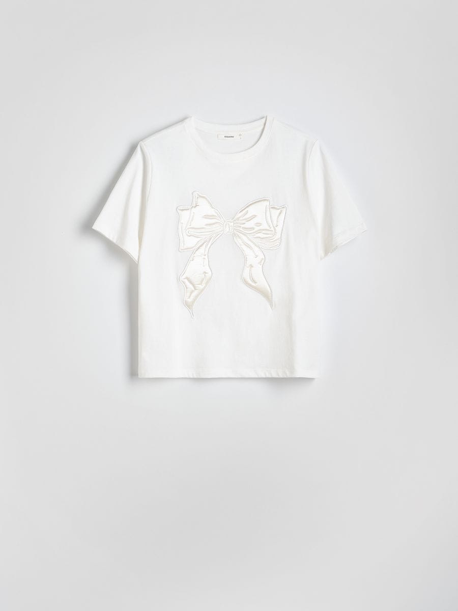 T-shirt with an embossed print - white - RESERVED - 4