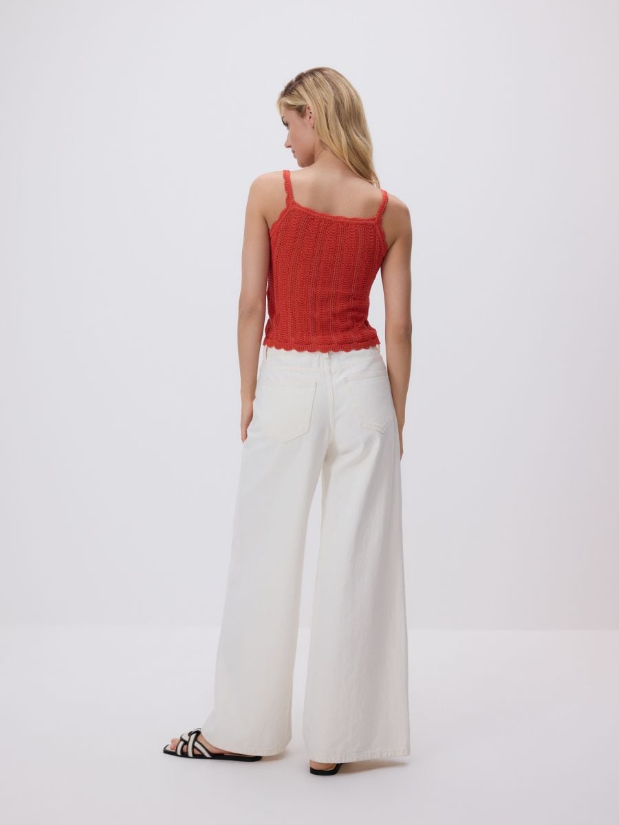 Top in maglia con spalline - rame - RESERVED - 4