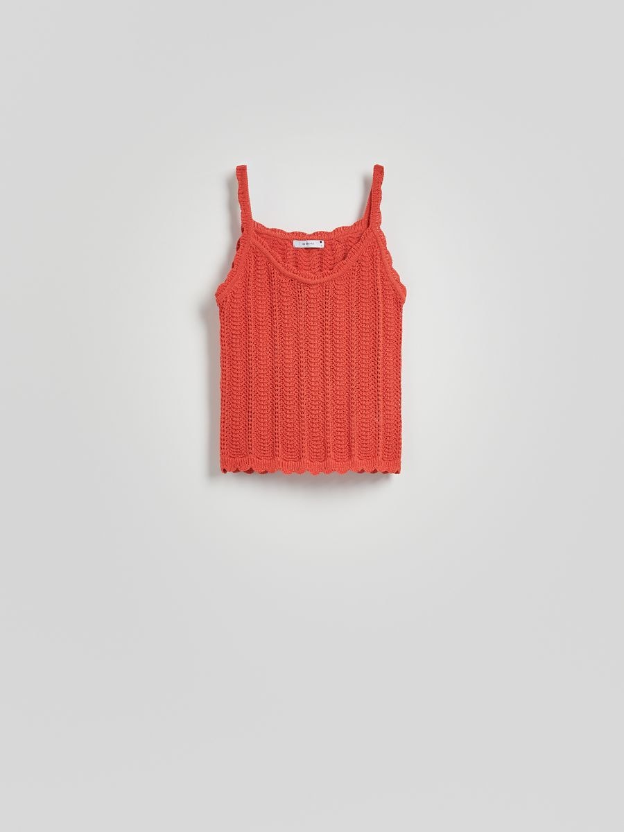 Top in maglia con spalline - rame - RESERVED - 5