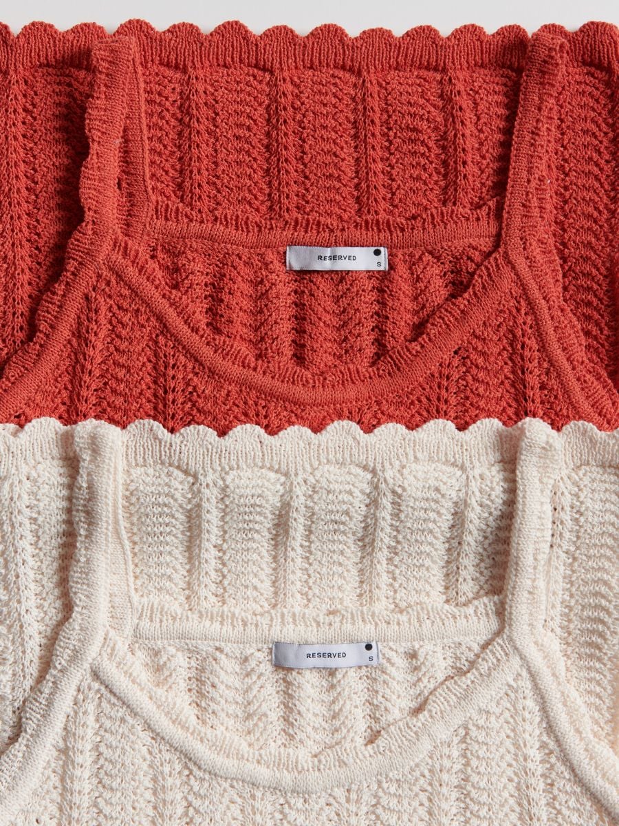 Top in maglia con spalline - rame - RESERVED - 6