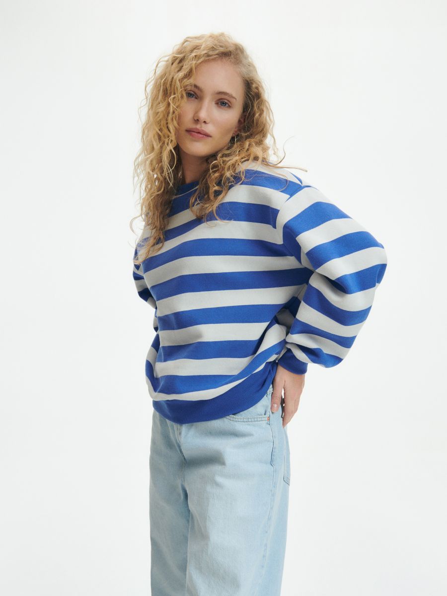 Stripe sweatshirt - hyacinth - RESERVED - 2