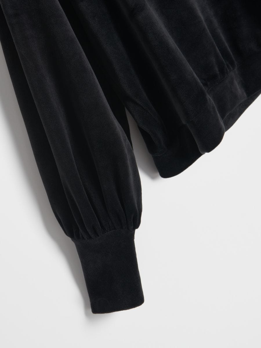 Velour turtleneck sweatshirt - black - RESERVED - 5