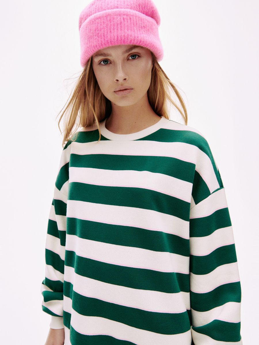 Stripe sweatshirt - teal green - RESERVED - 2