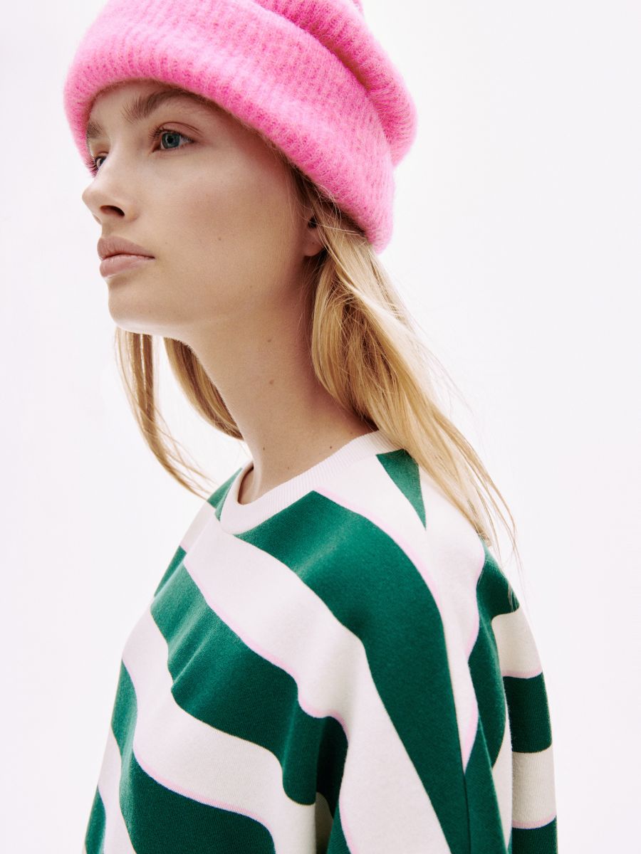 Stripe sweatshirt - teal green - RESERVED - 3