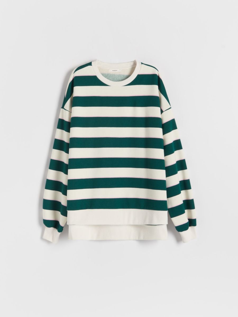 Stripe sweatshirt - teal green - RESERVED - 4