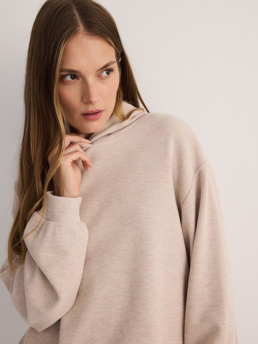 Oversized hoodie - beige - RESERVED - 2