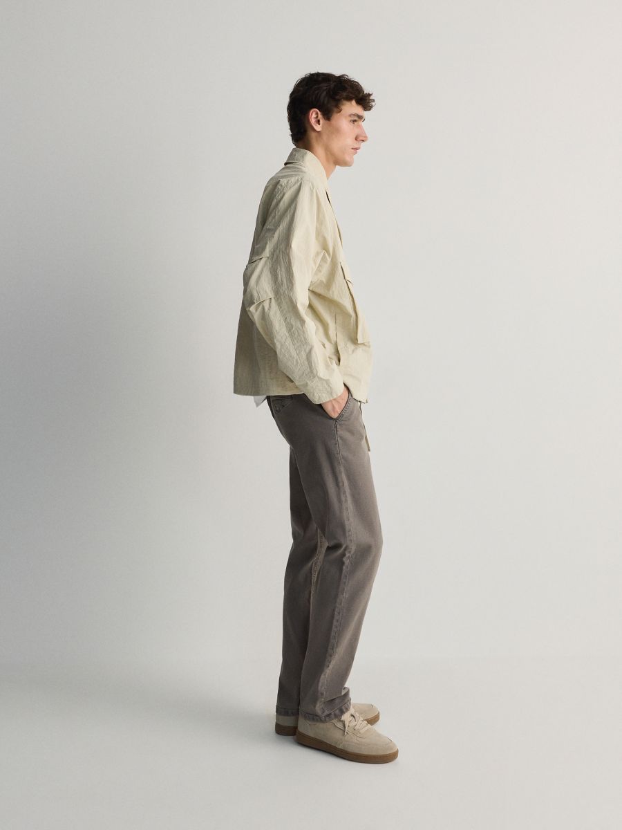 Regular fit chino pantalone - tamno siva - RESERVED - 2