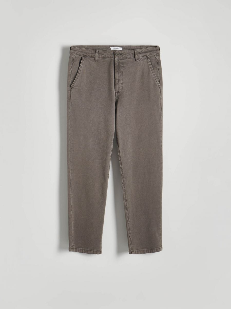 Regular fit chino pantalone - tamno siva - RESERVED - 4