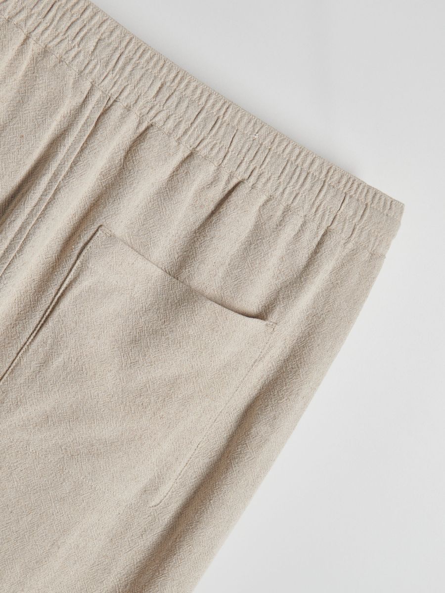 Jogger kelnės su linu - kūno spalva - RESERVED - 5