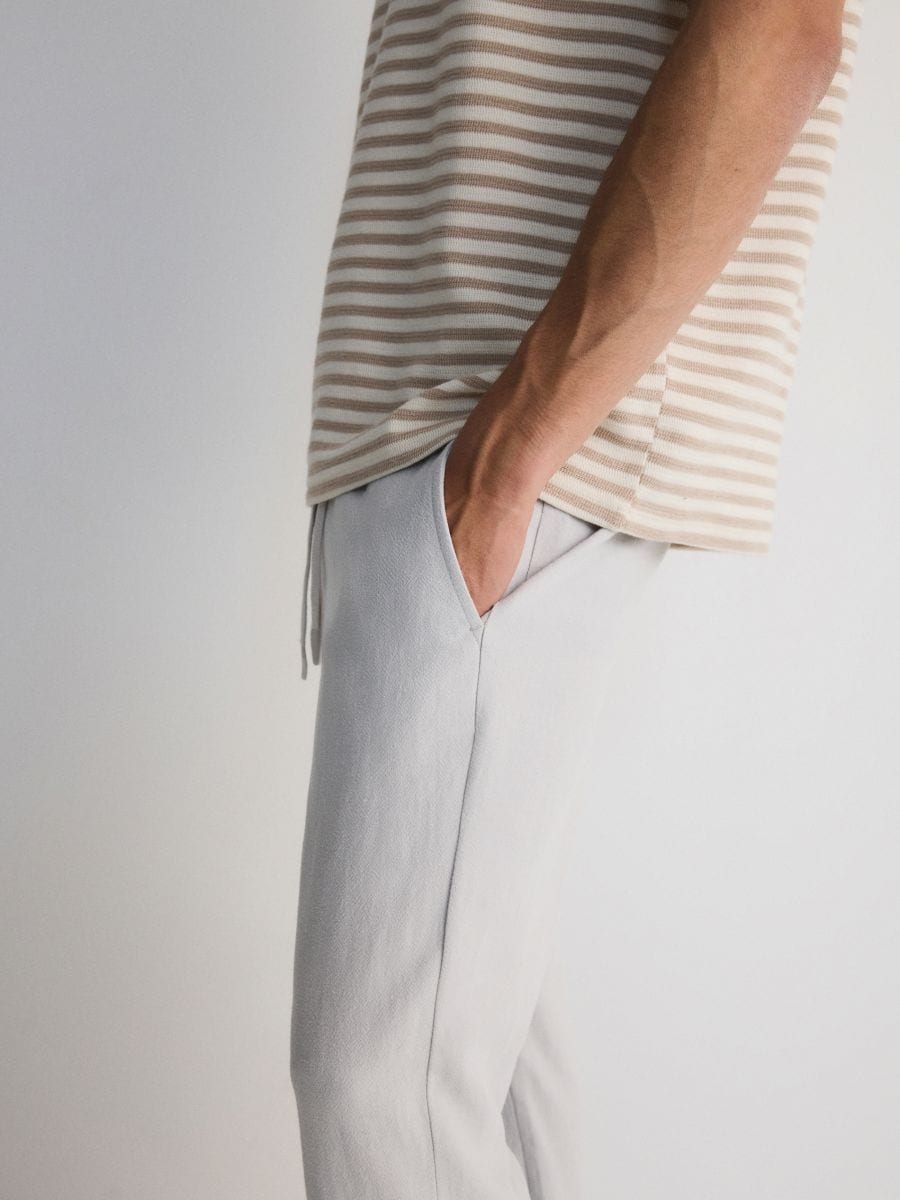 Linen rich joggers - light grey - RESERVED - 2
