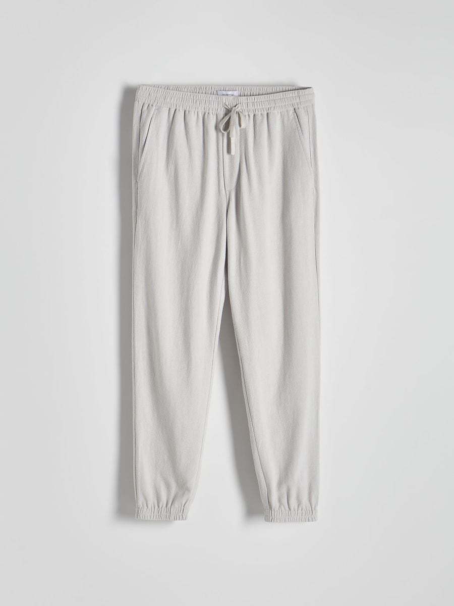 Linen rich joggers - light grey - RESERVED - 5