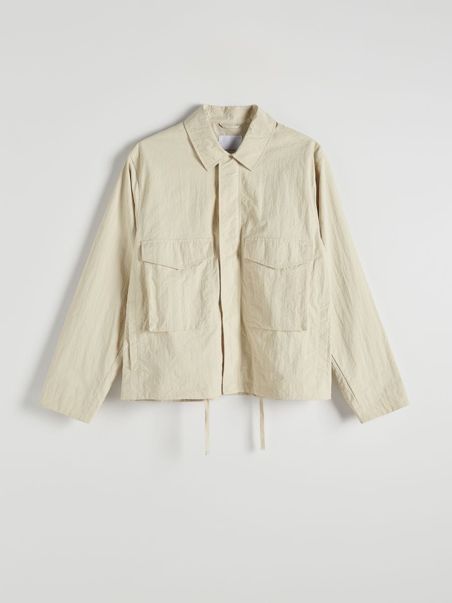 Jacket with collar - nude - RESERVED - 4