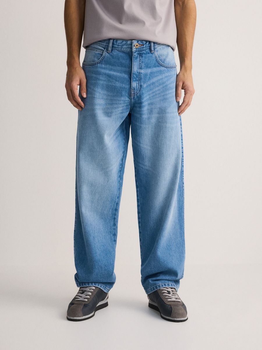 Baggy jeans with wash effect - blue jeans - RESERVED