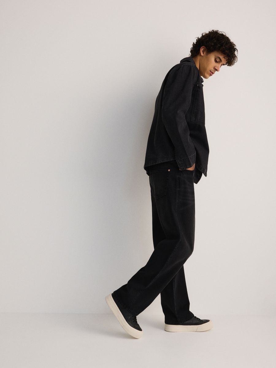 Baggy jeans med afvasket look - sort - RESERVED - 3