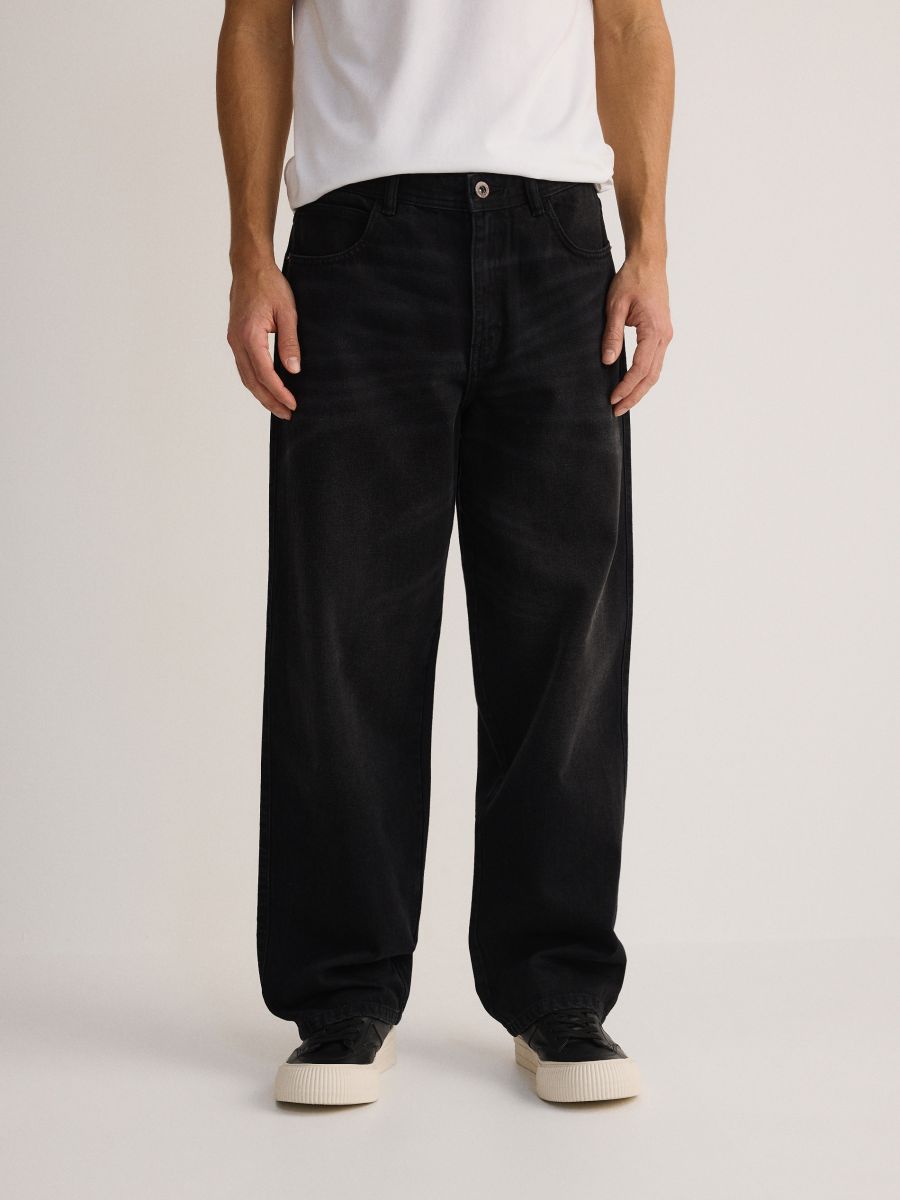Vaqueros baggy de efecto lavado - negro - RESERVED - 4
