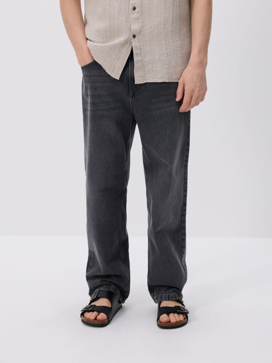Loose jeans with wash effect - light grey - RESERVED - 3