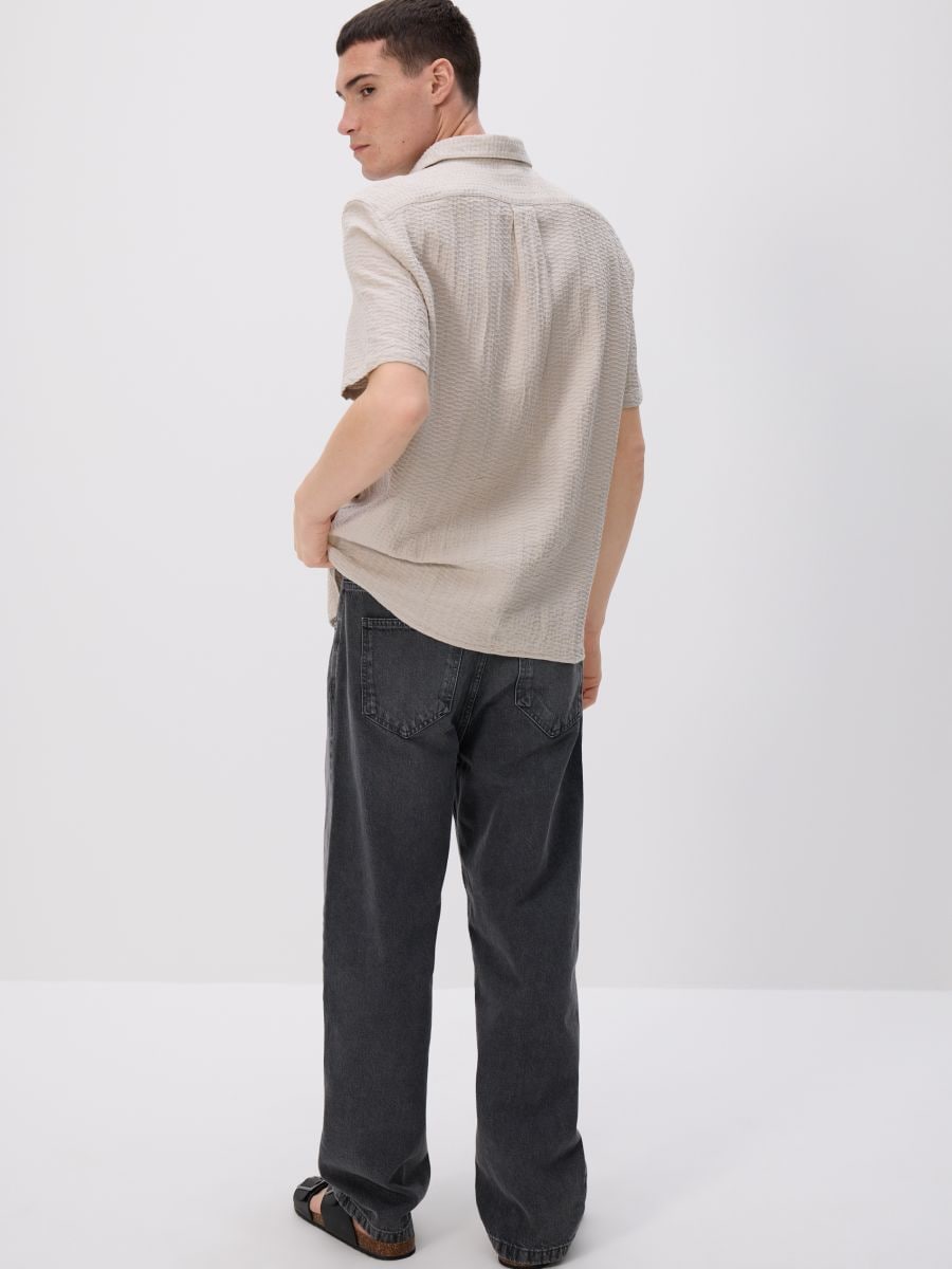 Loose jeans with wash effect - light grey - RESERVED - 4