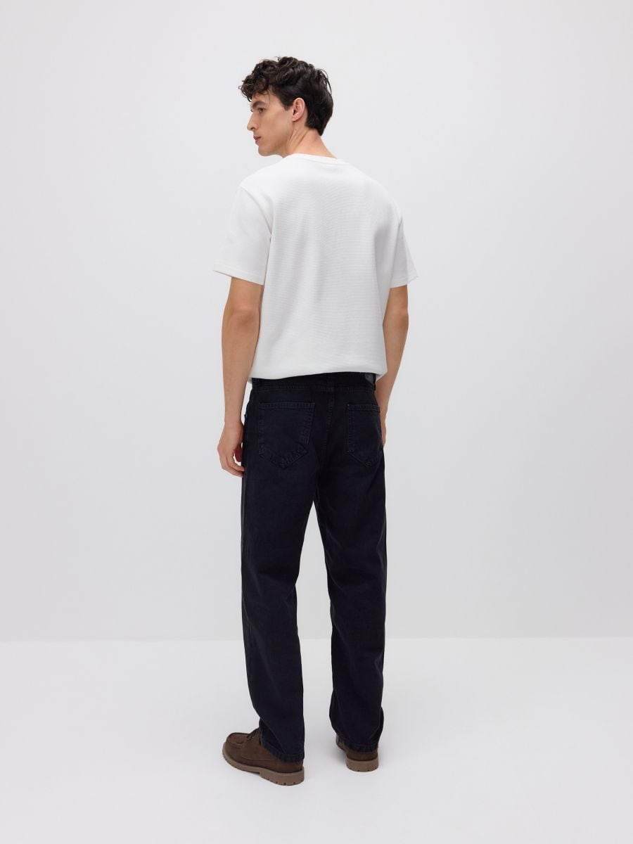 Loose jeans med afvasket look - sort - RESERVED - 3