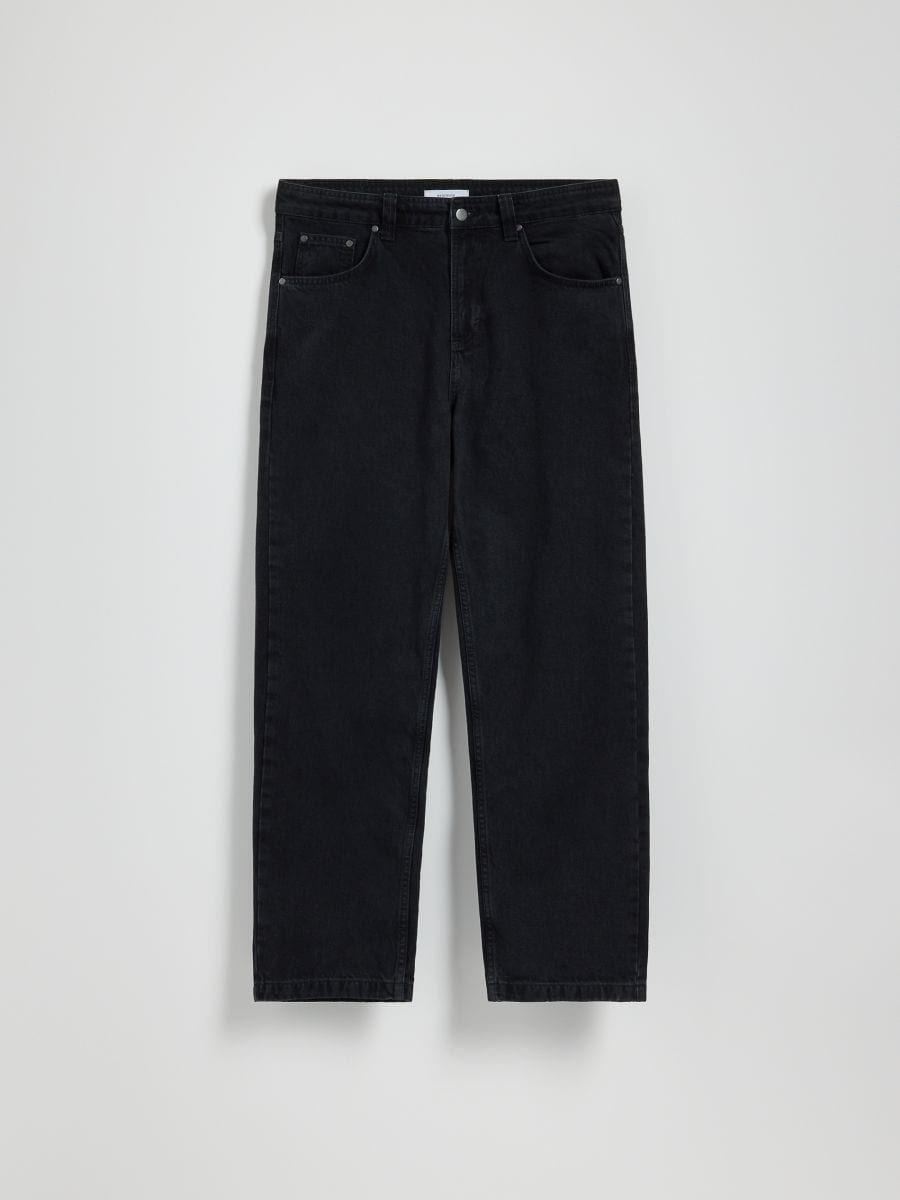 Loose jeans med afvasket look - sort - RESERVED - 4