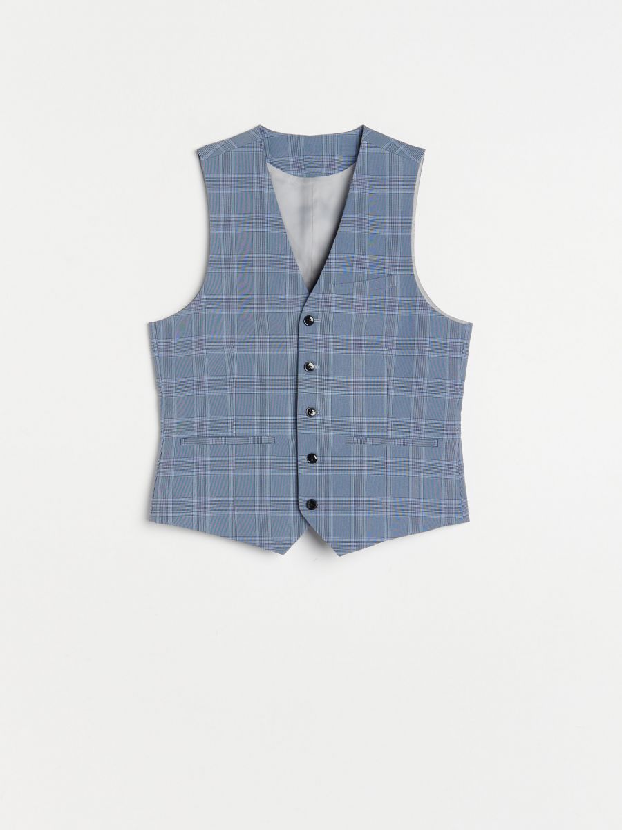 Checked suit waistcoat - blue - RESERVED - 2