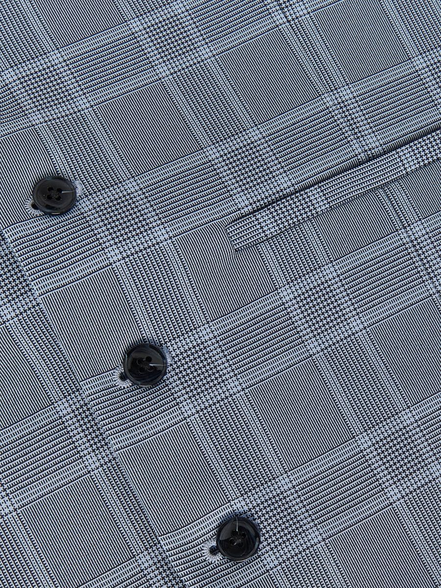 Checked suit waistcoat - blue - RESERVED - 3