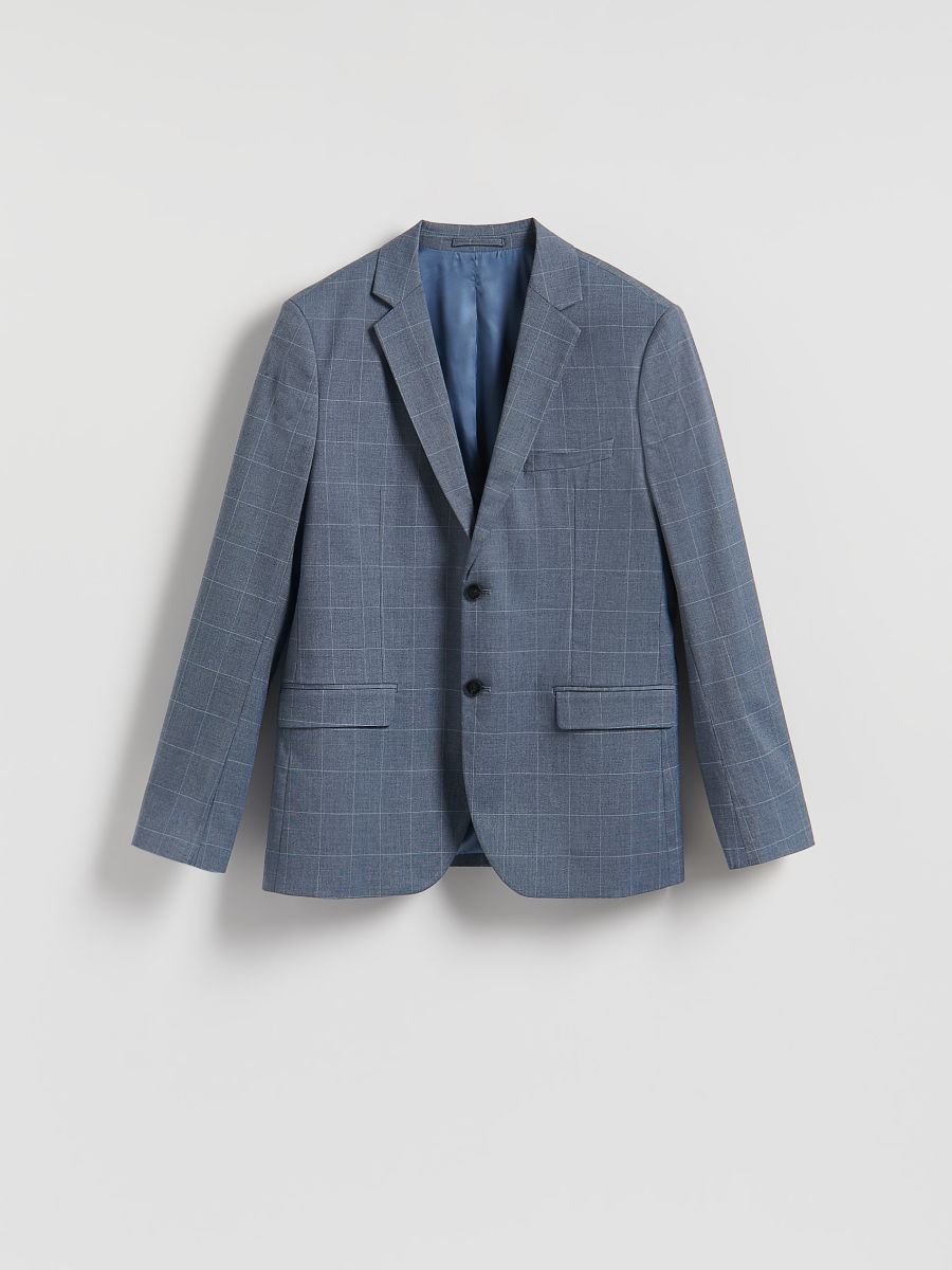 Check slim fit blazer - indigo - RESERVED
