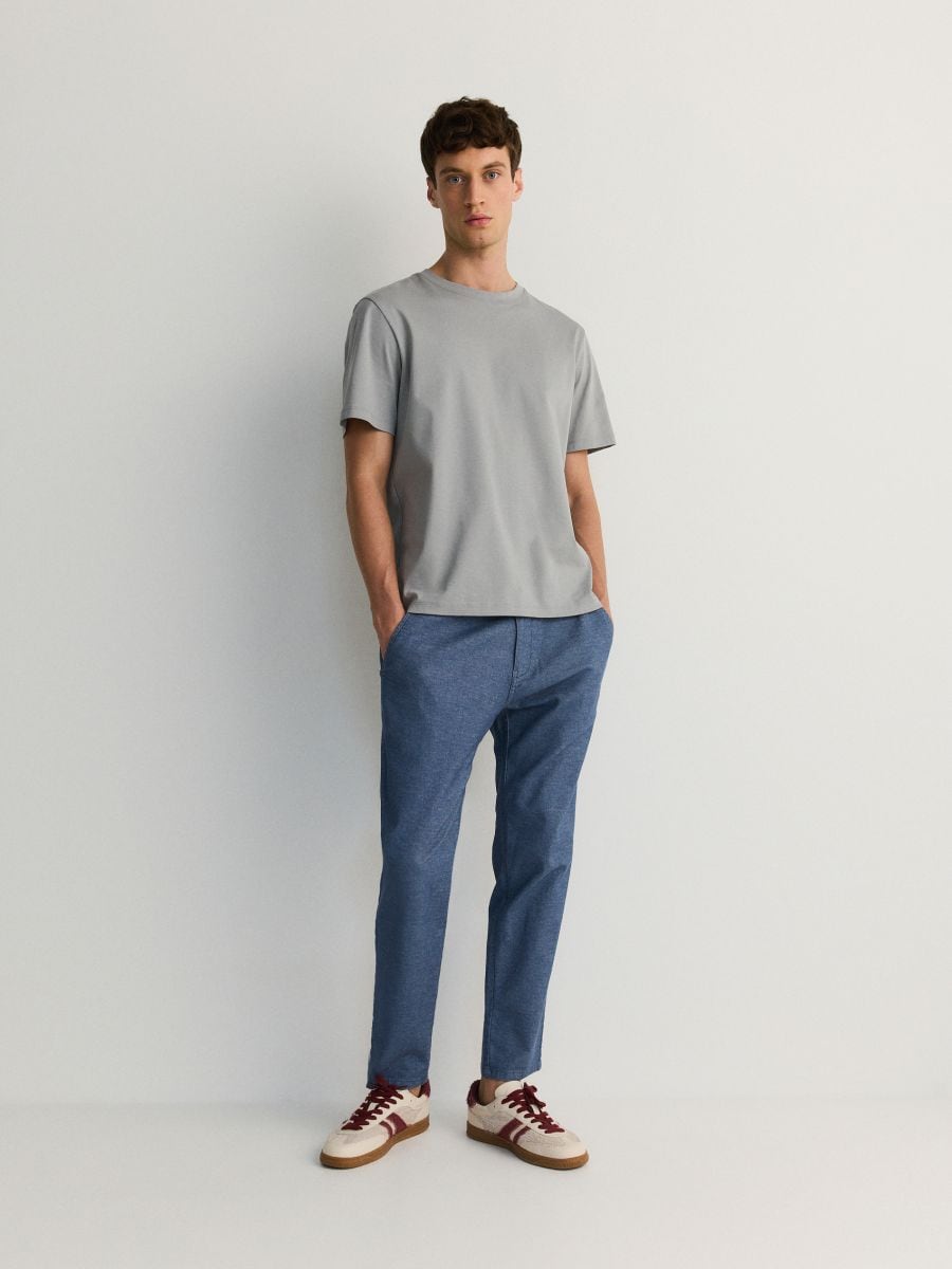 Cotton rich chino trousers - blue - RESERVED