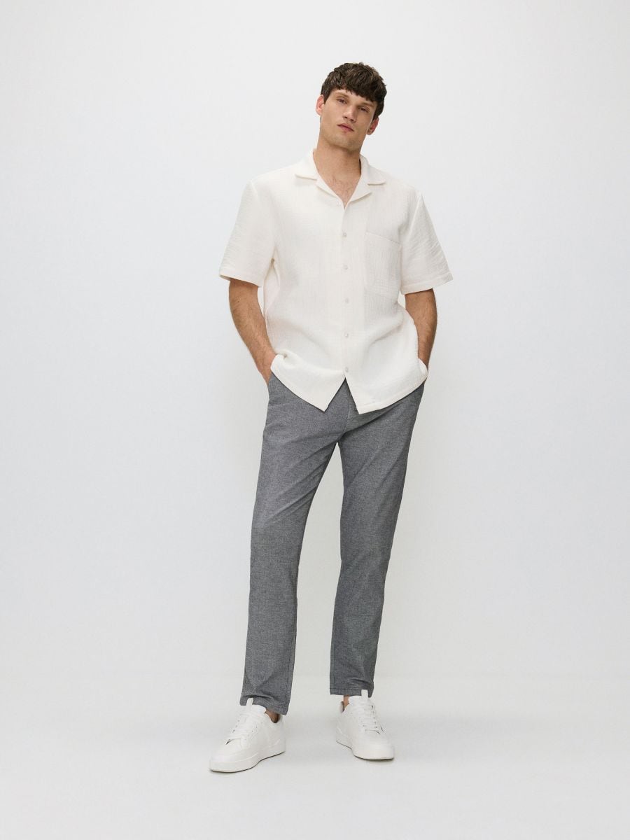 Cotton rich chino trousers - dark grey - RESERVED