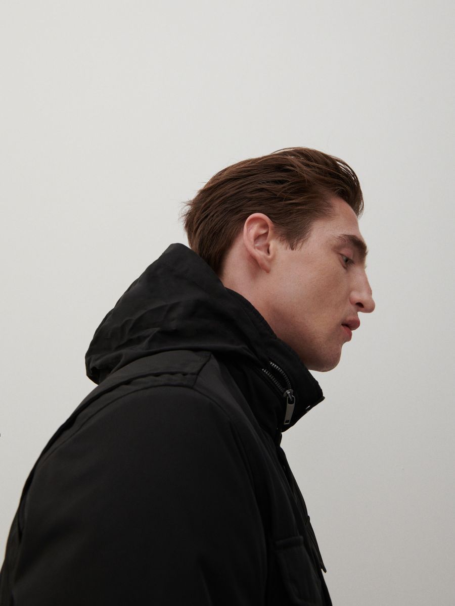 Hooded jacket with pockets - black - RESERVED - 3