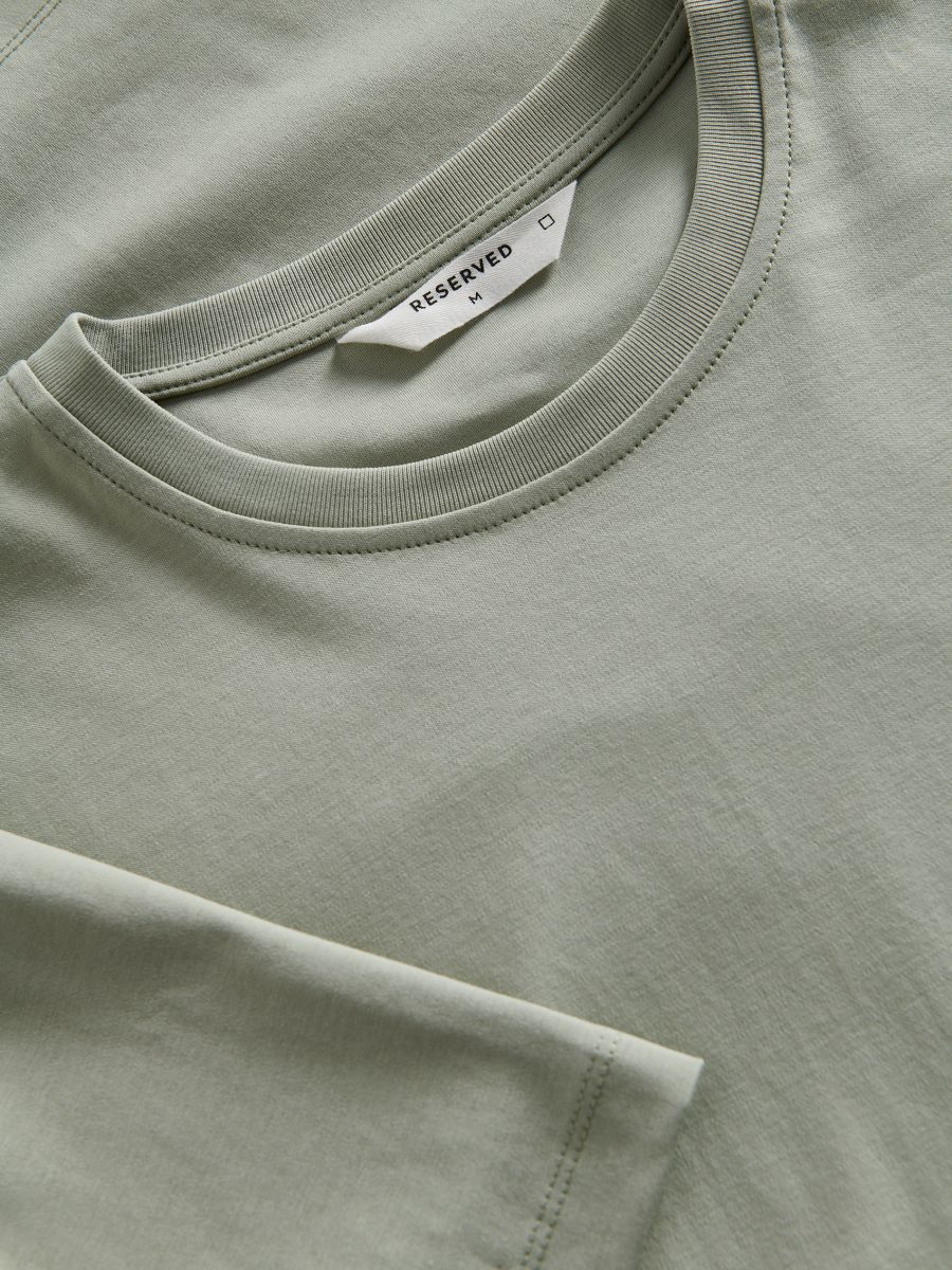 Regular fit T-shirt with true hemp and lyocell blend - pale green - RESERVED - 4
