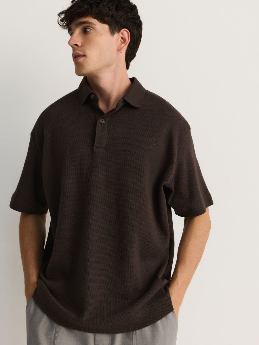 MEN`S POLO - temno rjava - RESERVED