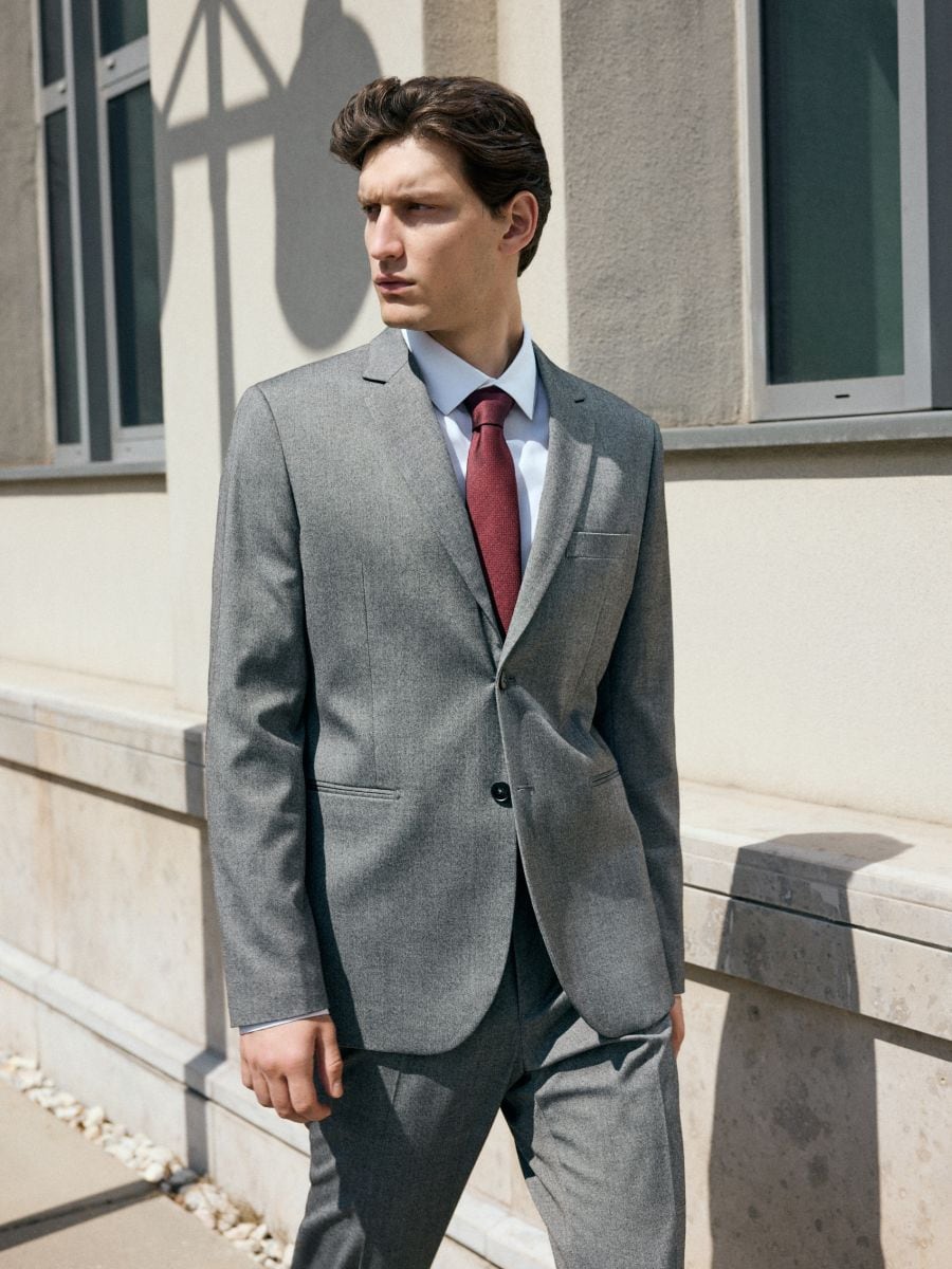 Blazer im Slim-Fit mit Viskosegemisch - schwarz - RESERVED