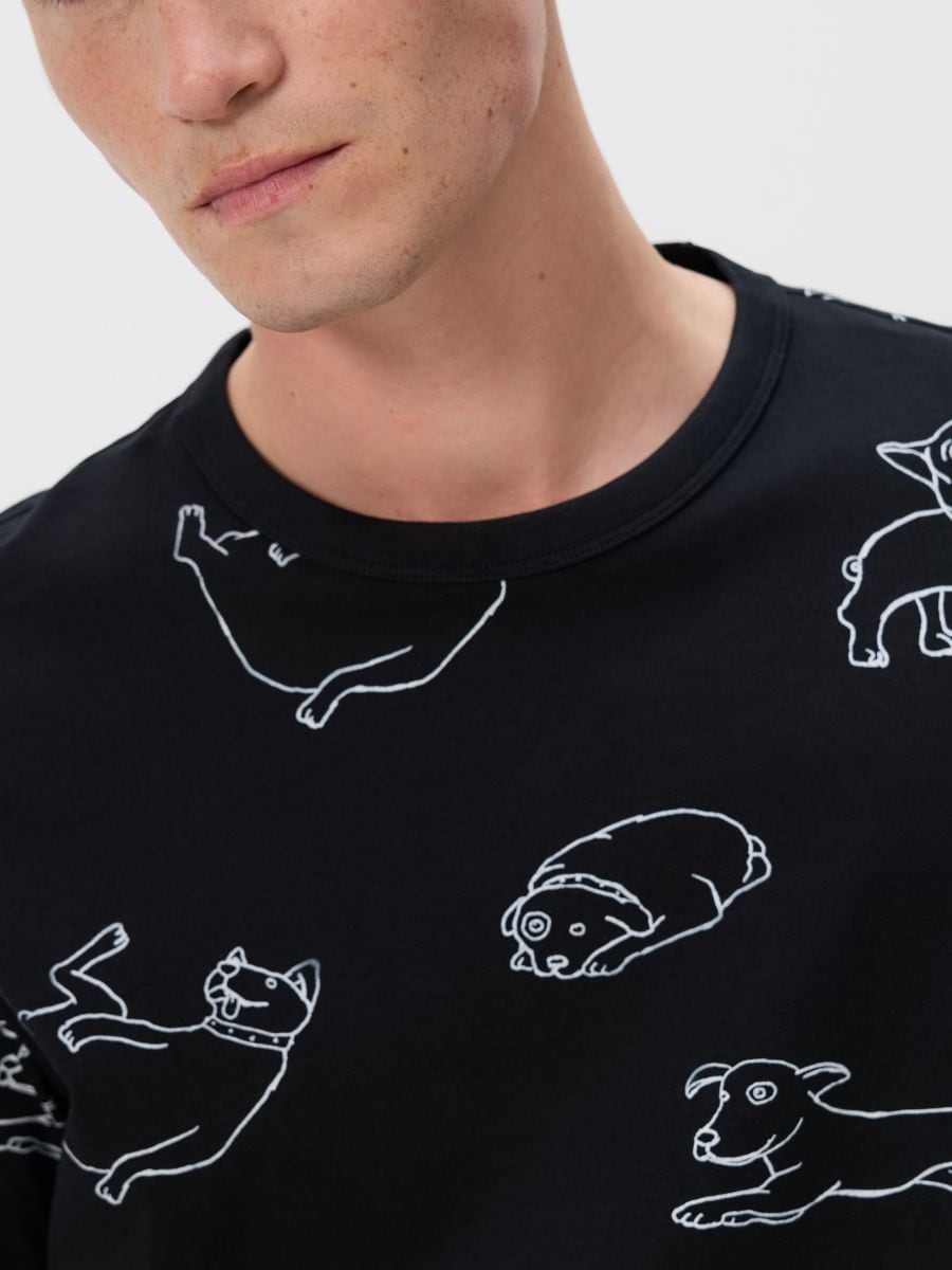 Regular fit printed T-shirt - black - RESERVED - 2