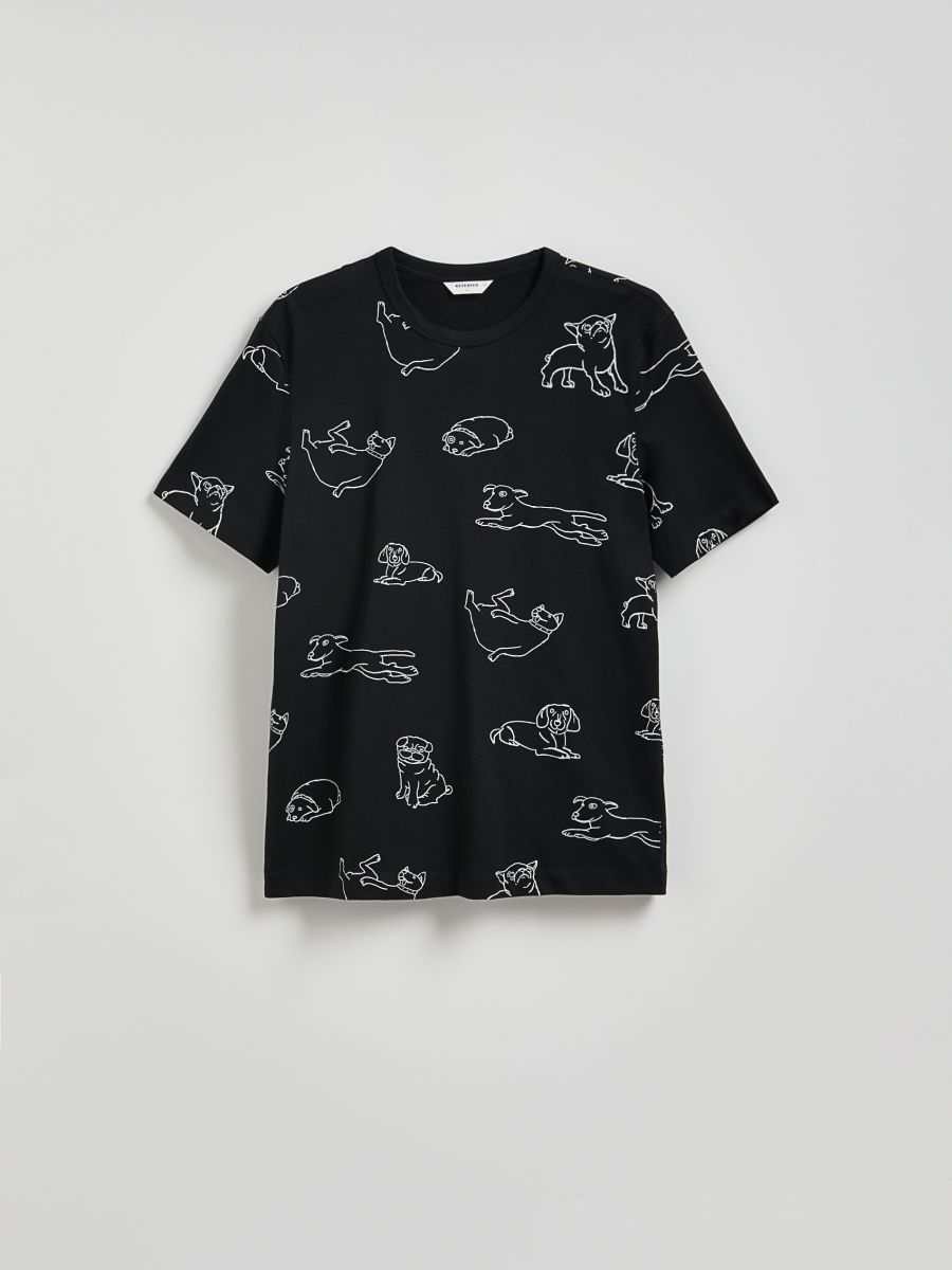 Regular fit printed T-shirt - black - RESERVED - 4