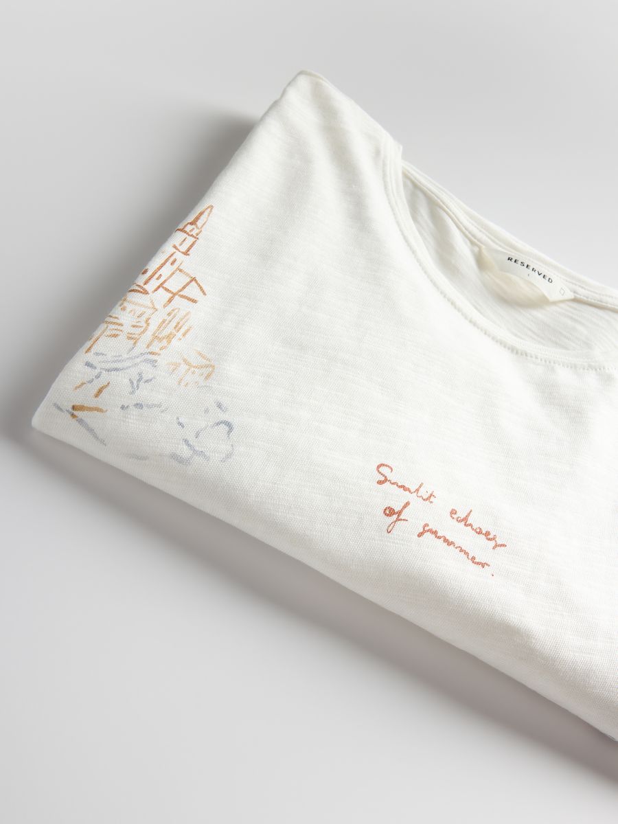 T-särk regular fit - kreemvalge - RESERVED - 2