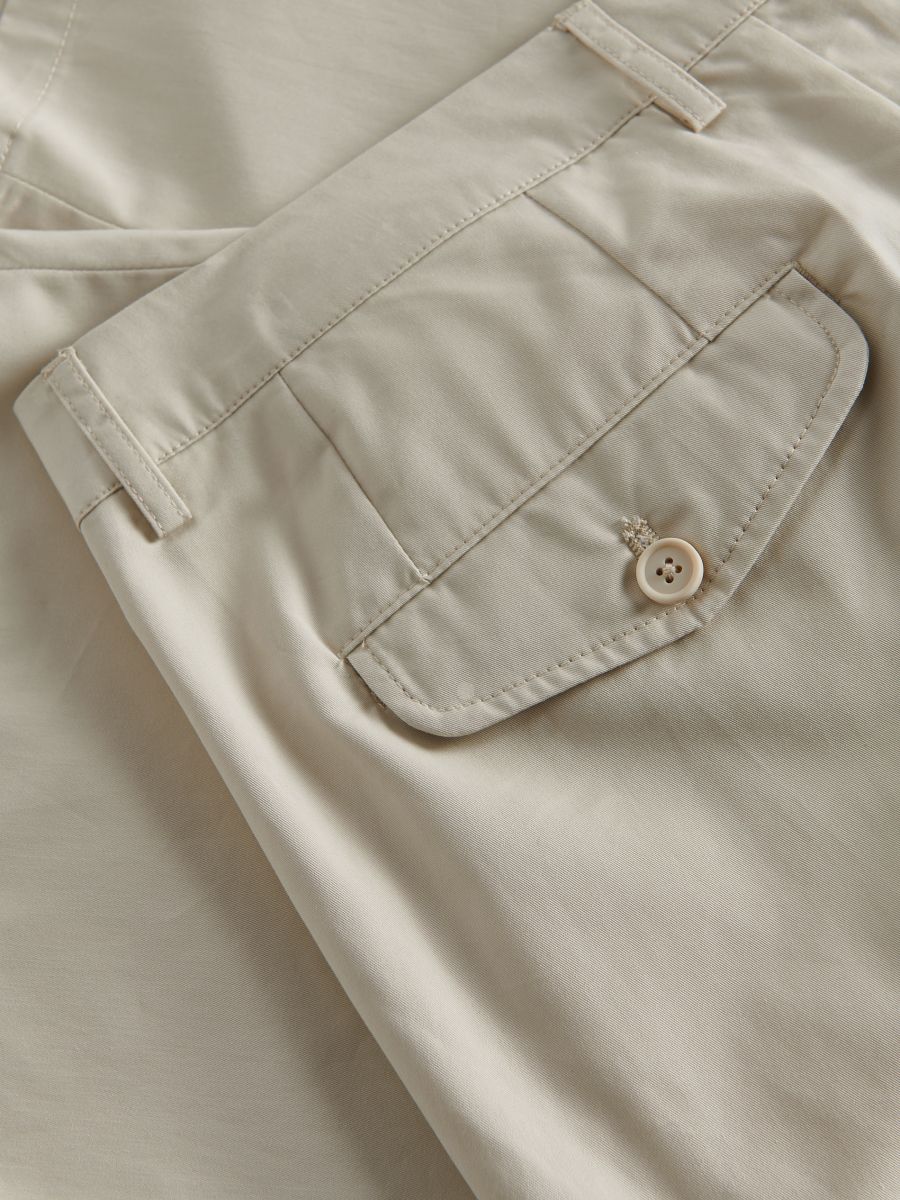regular fit cotton shorts - beige - RESERVED - 2