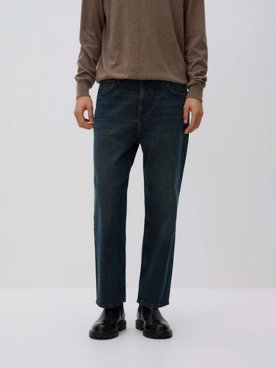 Relaxed straight jeans - indigo jeans - RESERVED