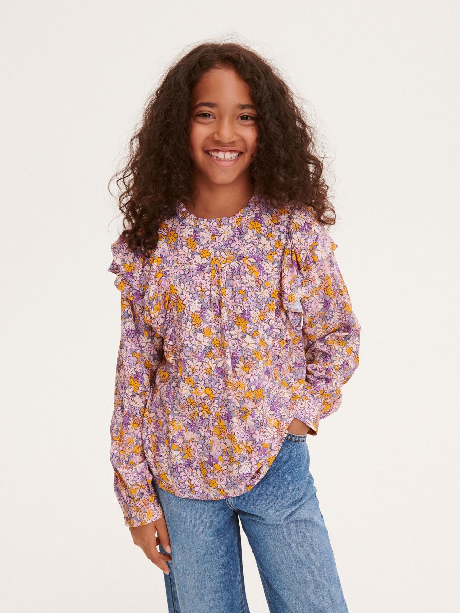 Blouse en viscose à motif - Multicolore - RESERVED - 4