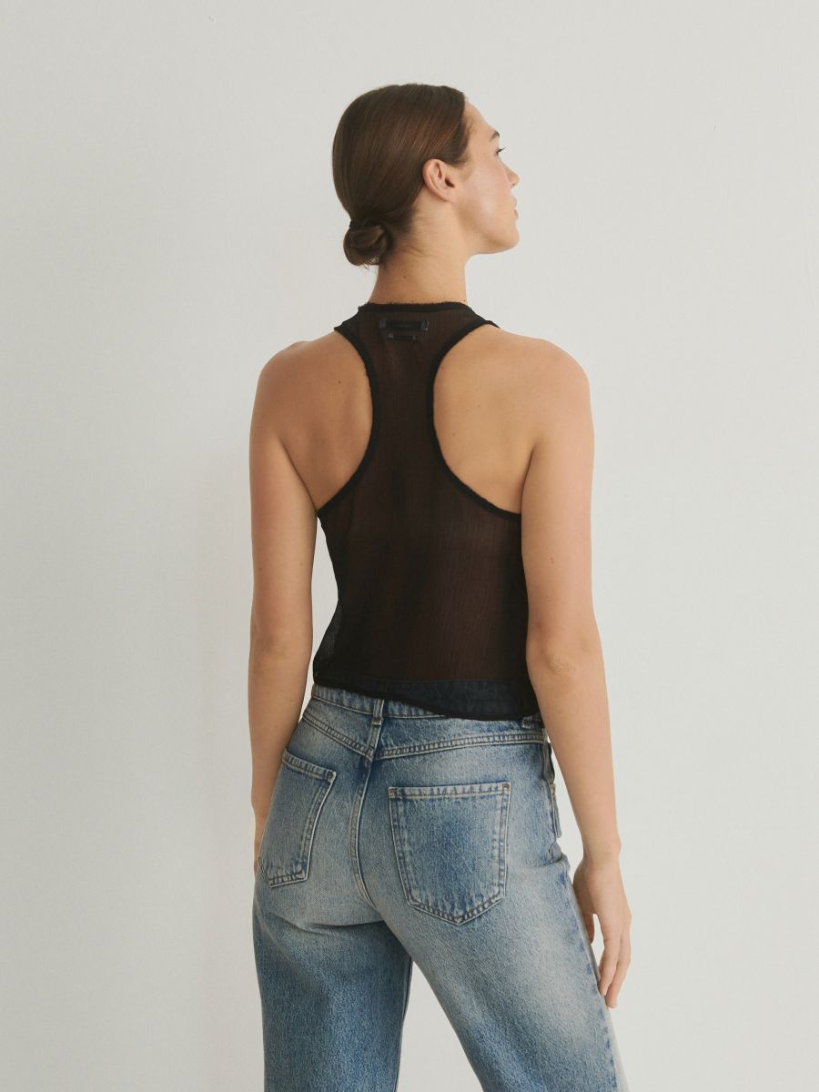 Ruffle top - black - RESERVED - 2