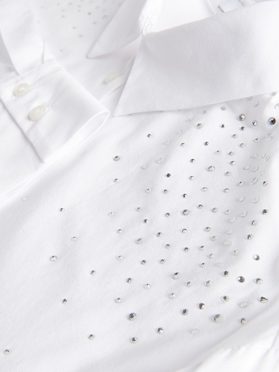 Shirt with rhinestones - white - RESERVED - 6