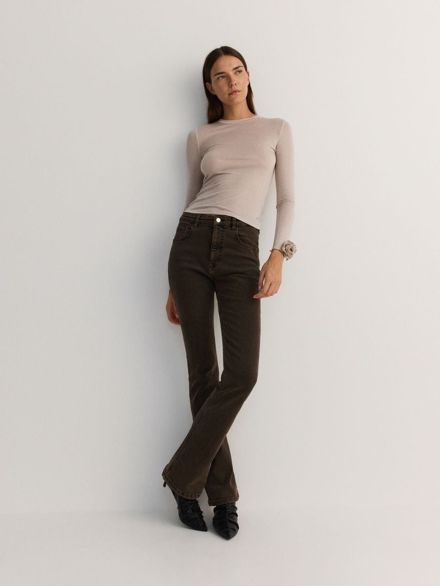 Longsleeve with rose print - beige - RESERVED - 2