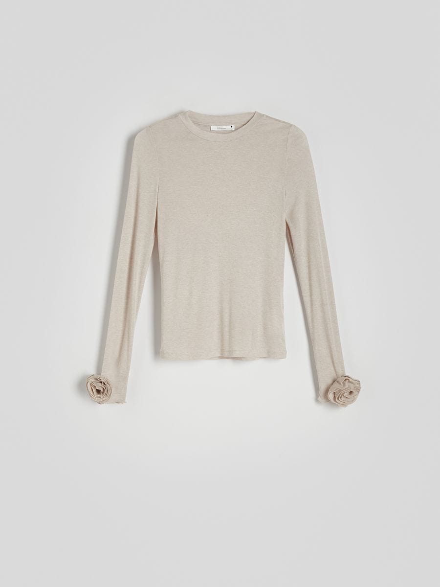 Longsleeve with rose print - beige - RESERVED - 5