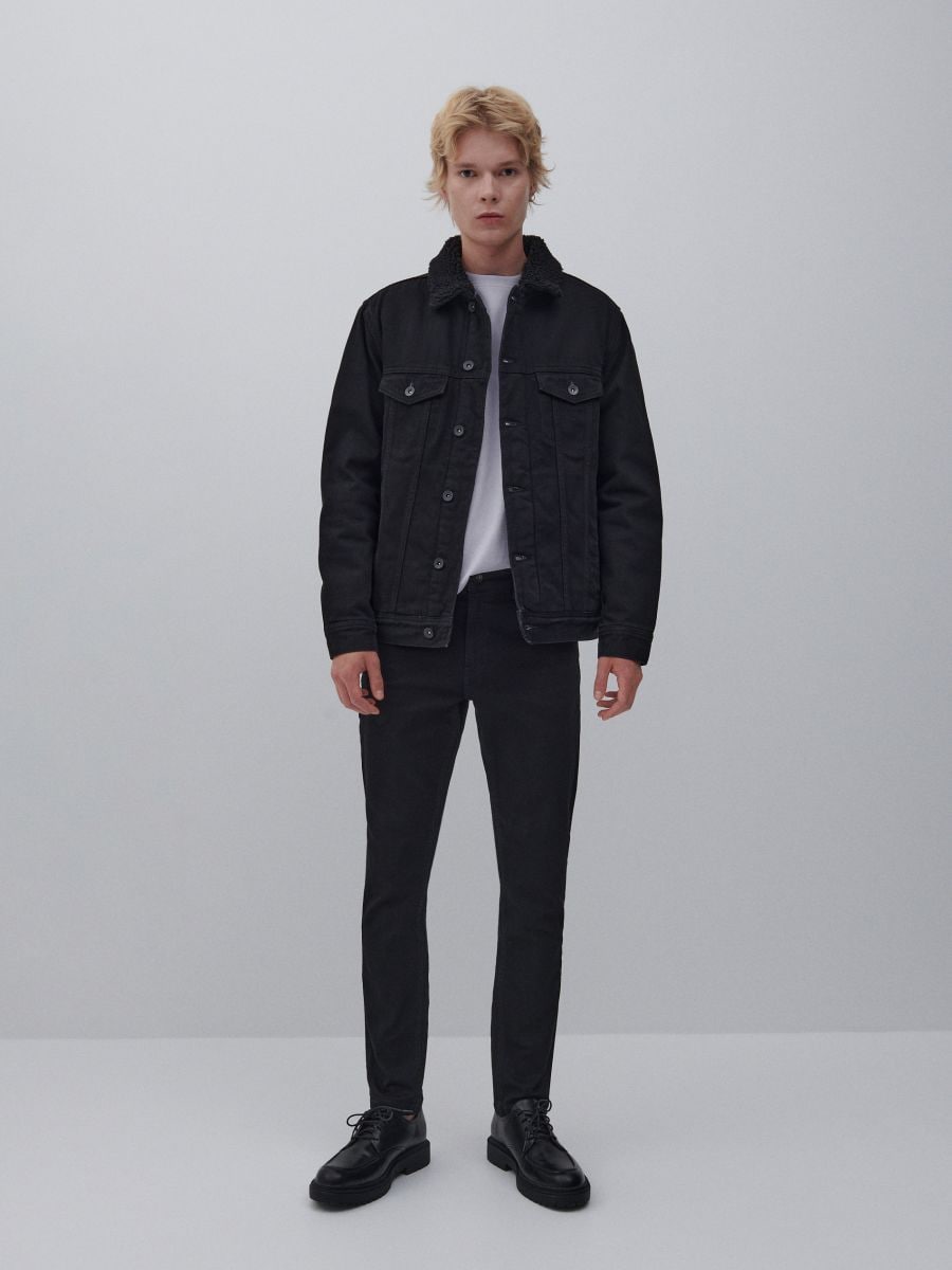 Denim sherpa jacket - black - RESERVED - 5