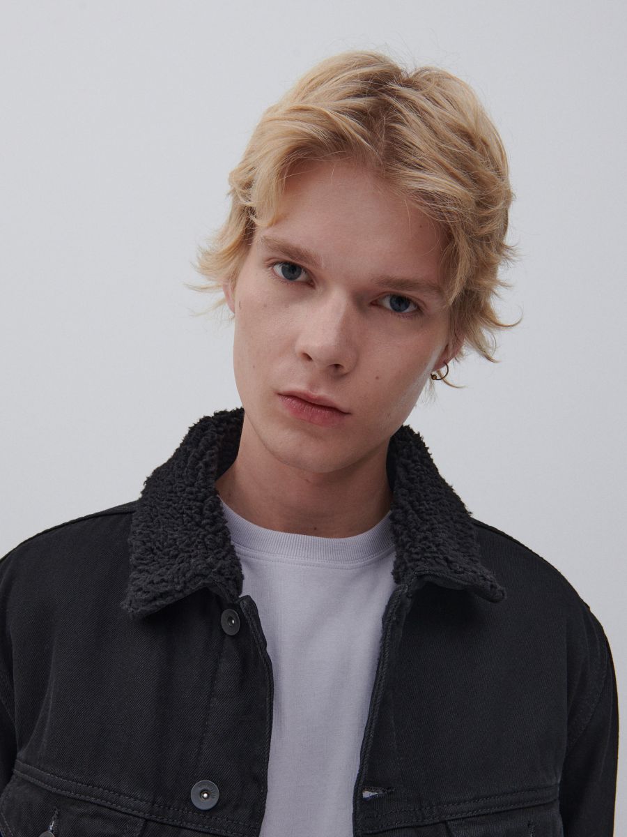 Denim sherpa jacket - black - RESERVED - 6