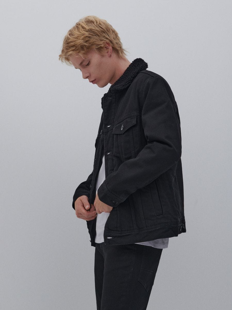 Denim sherpa jacket - black - RESERVED - 3