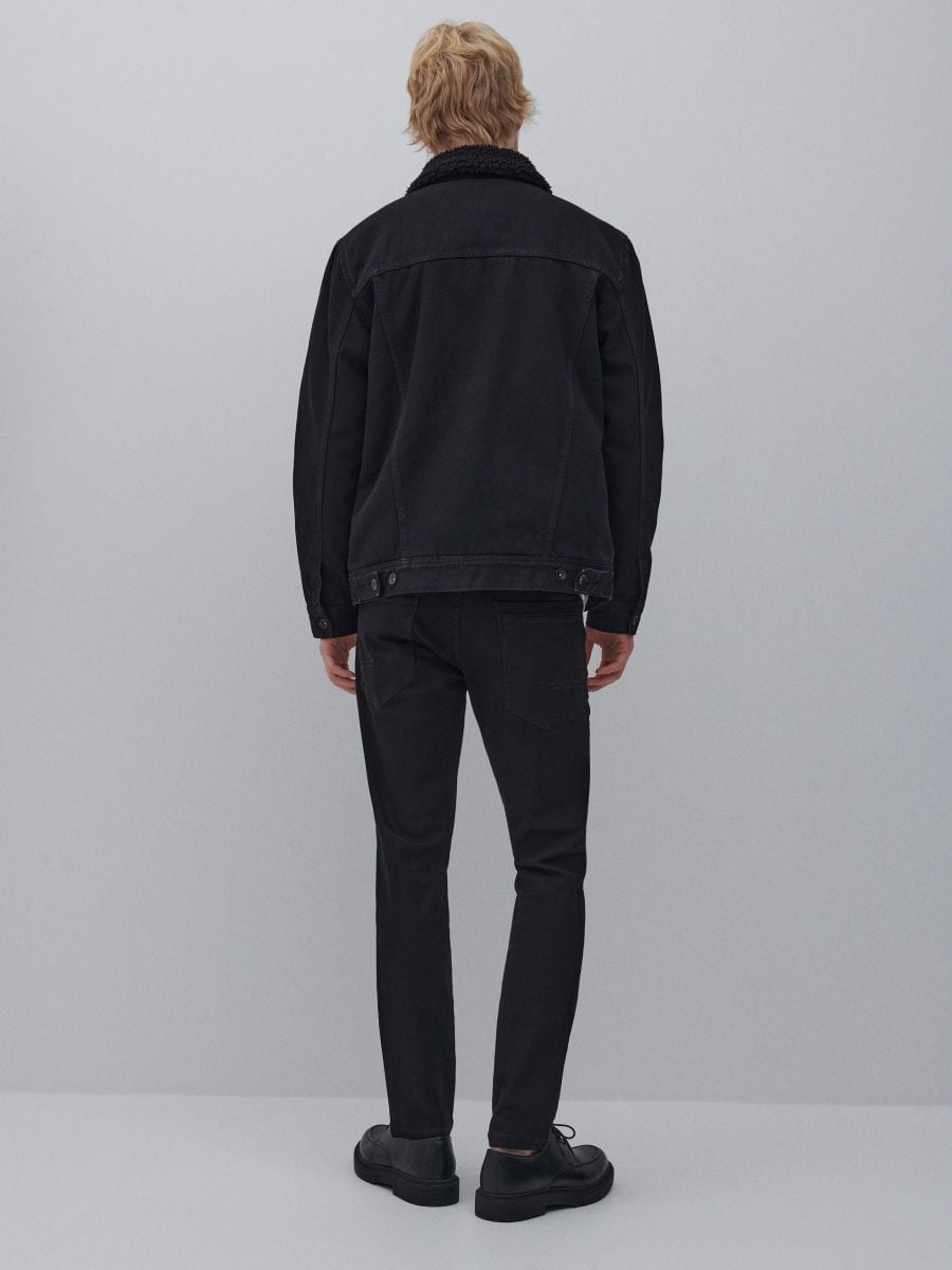 Denim sherpa jacket - black - RESERVED - 7