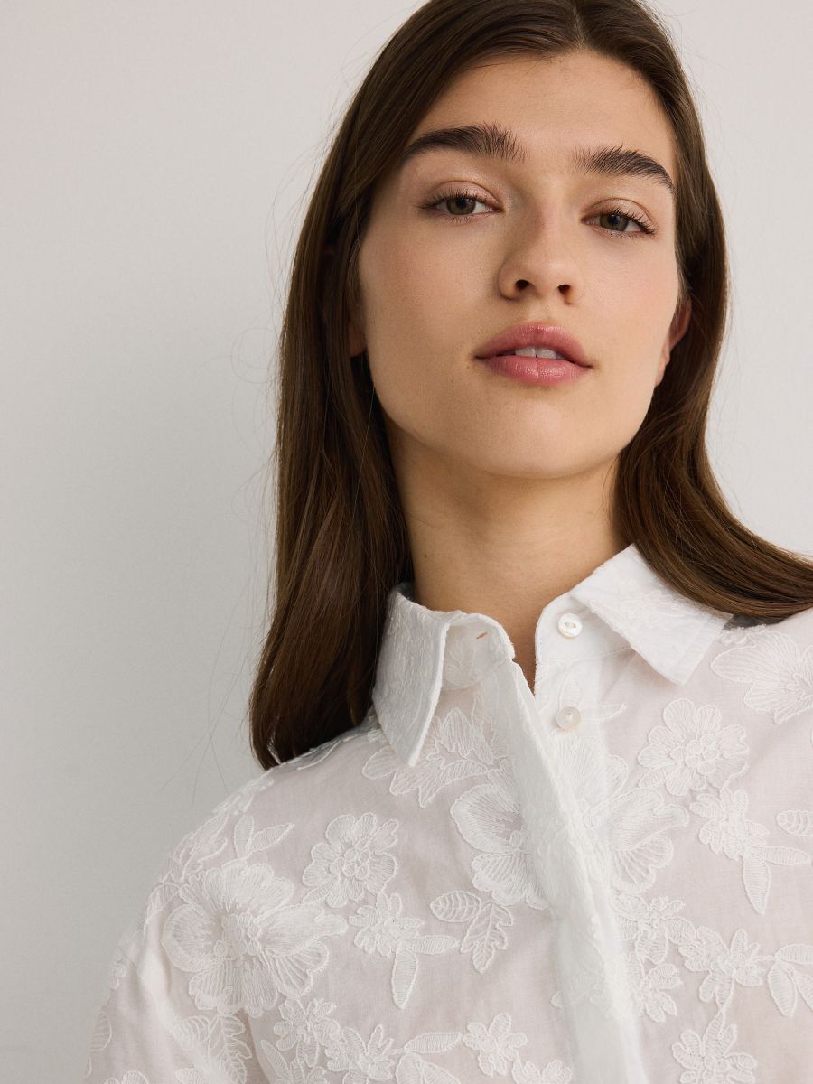Blouse with embroidery - cream - RESERVED - 2