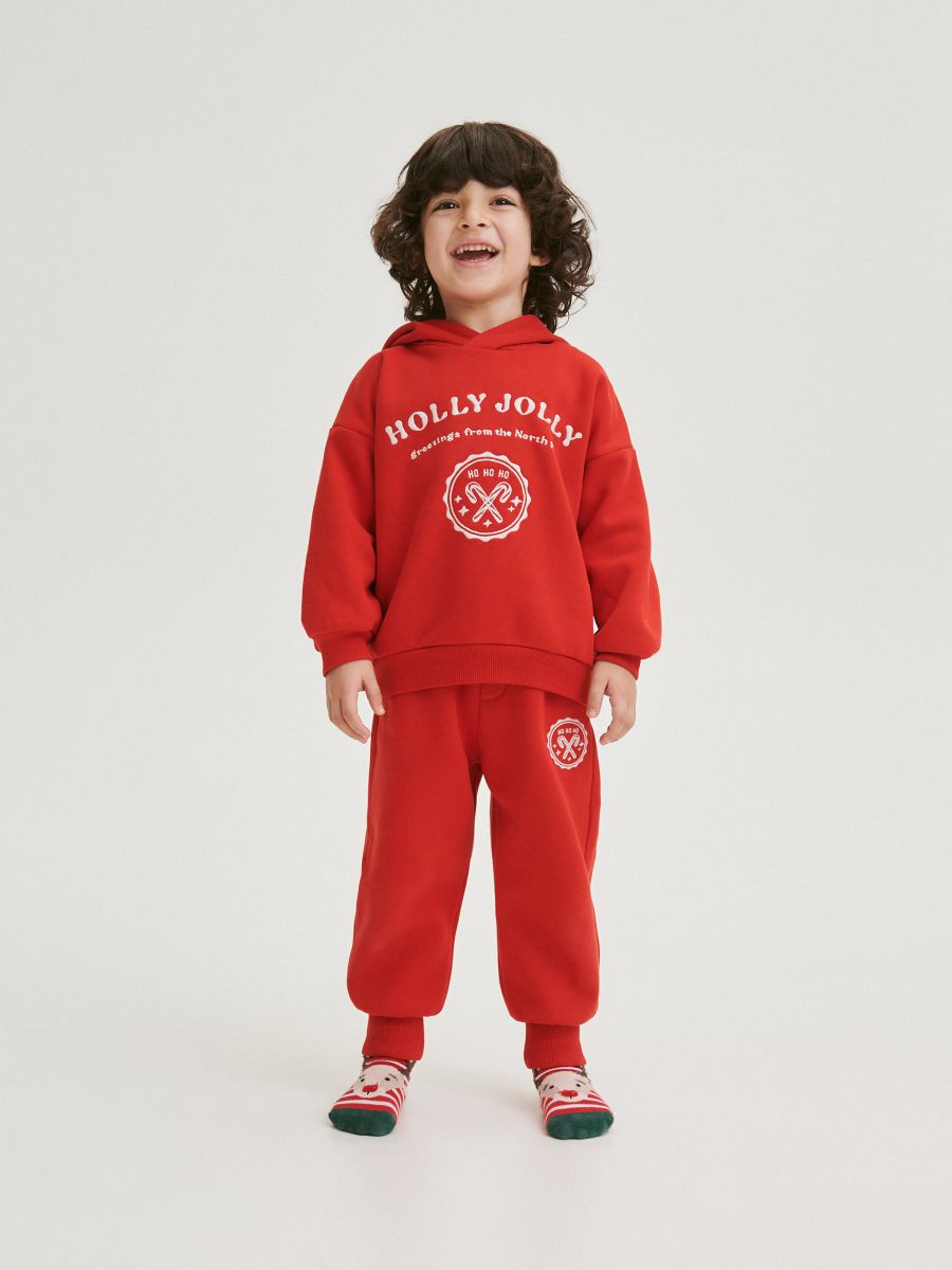 Božićne jogger pantalone - crvena - RESERVED - 5