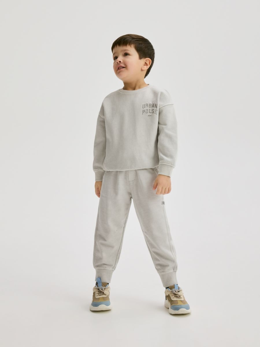 Cotton joggers with pockets - light grey - RESERVED