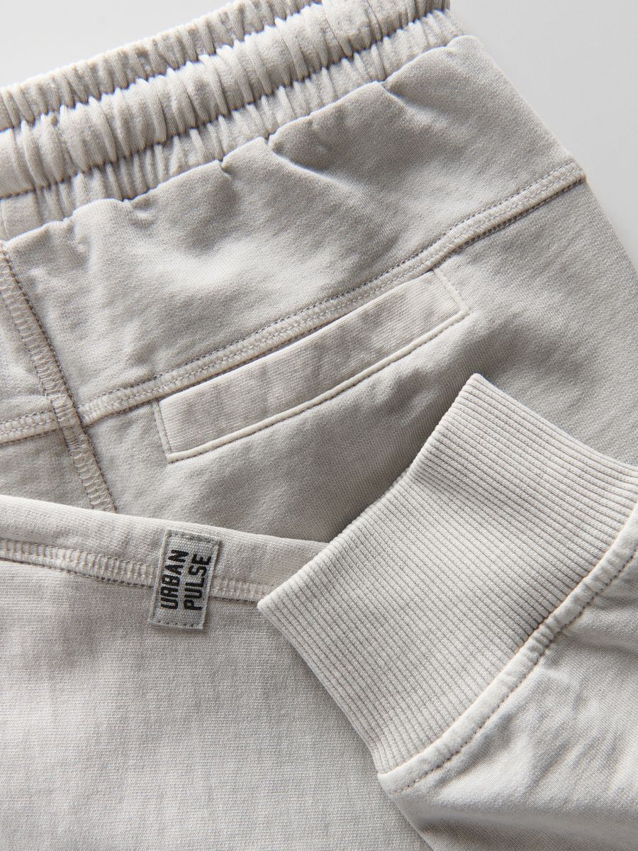 Cotton joggers with pockets - light grey - RESERVED - 4